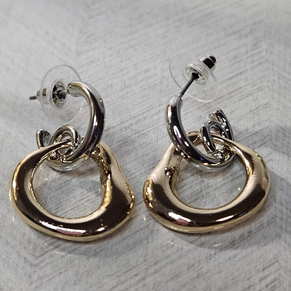 NWT TWO TONE EARRINGS